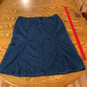 CJ Banks denim blue jean skirt